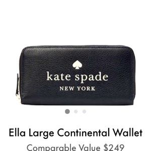 Brand new Kate Spade continental zip around wallet 🖤♠️